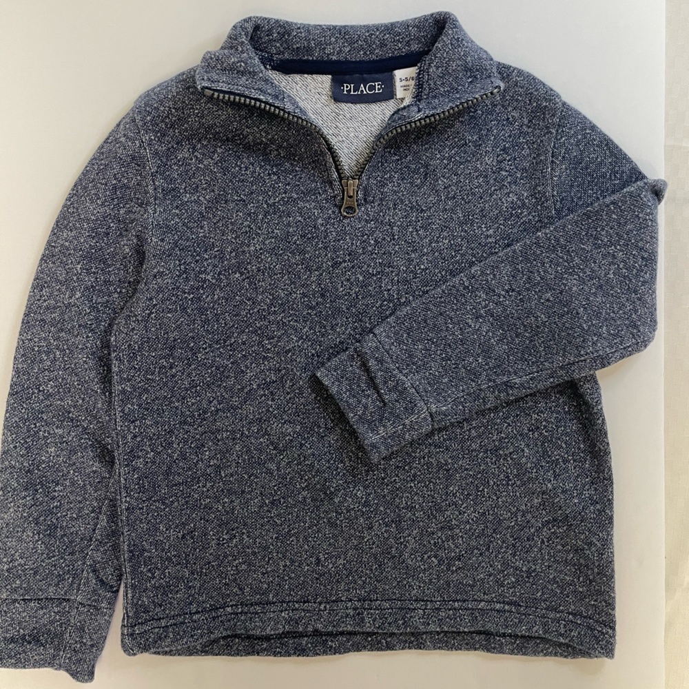 Children’s Place Blue Navy Quarter Zip Sweater Size Sm 5/6